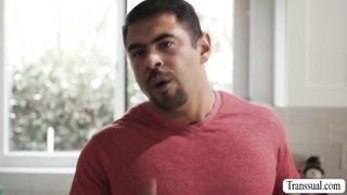 Trans Foxxy craves for plumbers hard big cock