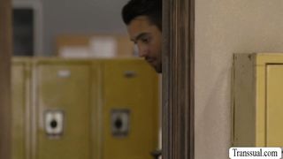 TS Jexxxica gets barebacked by pervert gym buddy