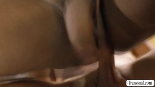 TS Jexxxica gets barebacked by pervert gym buddy