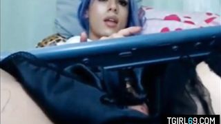 Hot shemale shows her big cock on cam 2