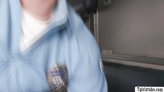 Shemale nurse barebacked in the mobile service