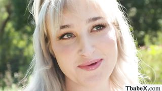 Shemale camper gets ass pounded in the camping site