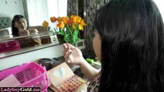 Thai ladyboy fucks a curious farangs ass