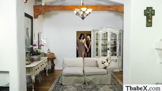 Shemale Aspen Brooks licks and fucks friend Lisey