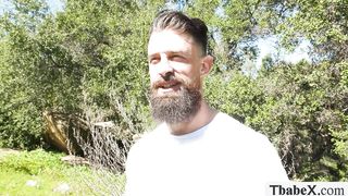 Forest Campers enjoy bareback fuck sex in the tent