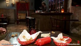 T-model pulverizes roped althletes in pub