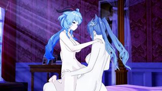 Genshin Influence : Hermaphroditism Keqing x Ganyu [ Yuri Anime porn ]