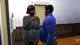 Mature elastic backside motel boss gets his first-ever bum pulverize by a Black trans Jizz-shotgun - WickedWhims