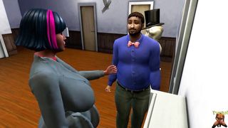 Mature elastic backside motel boss gets his first-ever bum pulverize by a Black trans Jizz-shotgun - WickedWhims