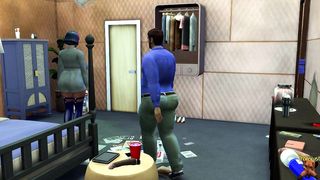 Mature elastic backside motel boss gets his first-ever bum pulverize by a Black trans Jizz-shotgun - WickedWhims