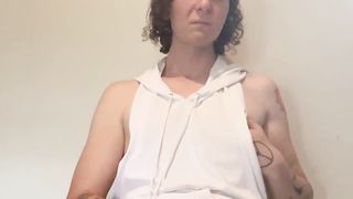 Faux-cock Wedged Trans Damsel Despairingly Attempts to Jerk