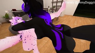 Hairy puppy lady gets bred by a succubus hunk