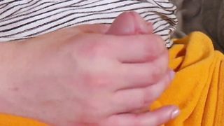 Small tgirl in rosy panties plays with her love button and ass-plug thru her cut-offs - Kendra Hotty