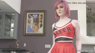 TRANSSEXUAL Ella Hollywood takes on Pummel Thompson's BIG BLACK COCK