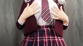 Kigurumi Kashima with good-sized boobs Arms free-for-all cum-shot