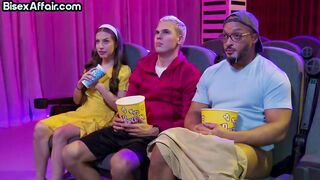 BISEXTIME - Bisex IR stunner 3way boinked in furry honeypot till facial cumshot finishing