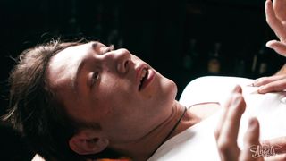 Platinum-blonde Ample Bootie Ladyboy Bj's And Gets Rump Pounded