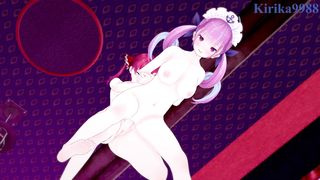 Minato Aqua and Houshou Marine have mighty hermaphroditism hookup in a secret guest room. - Hololive VTuber Manga porn