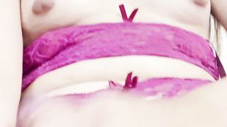 Super-steamy trans with glorious mammories draining until she spunks