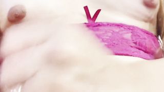 Super-steamy trans with glorious mammories draining until she spunks