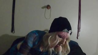 Trans nymph stimulates with her bad dragon and dakimakura