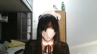 Femboy maid wanks off and blows a load for you