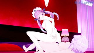 Minato Aqua and Nekomata Okayu have heavy hermaphroditism intercourse at a love motel. - Hololive VTuber Anime porn