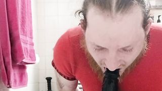 TRANSSEXUAL tart gasping on BIG BLACK COCK