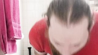 TRANSSEXUAL tart gasping on BIG BLACK COCK