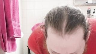 TRANSSEXUAL tart gasping on BIG BLACK COCK