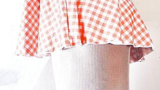 SISSY OCLOCK femboy costume play crossdress sfw fishnet pantyhose lil' nip vapid pecs cuck stripper