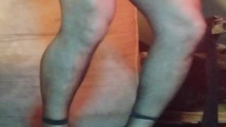 Black stockings foot fetish