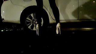 The faux wore a sundress to piss in the area and jerk in the van