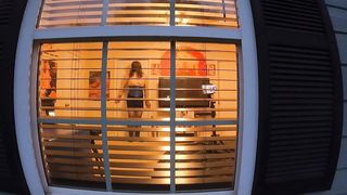 Taut miniskirt and half-top crossdresser being observed by CD in a sundress milking uncircumcised beef whistle