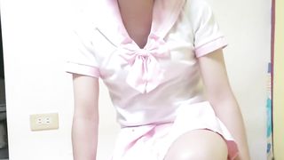 Tranny Ting Xuan ass fucking tail, giant faux-cock