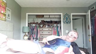 LATEX Secret T-Gal Kinky from Construction Work and shoots JIGGLY CUM-SHOT on Bikini TIGHTS