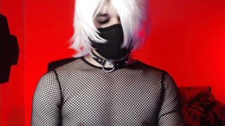 Whorish lil' femboy enjoys basting his slick figure in jism with his hefty trouser snake