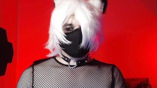 Whorish lil' femboy enjoys basting his slick figure in jism with his hefty trouser snake