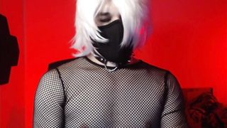 Whorish lil' femboy enjoys basting his slick figure in jism with his hefty trouser snake