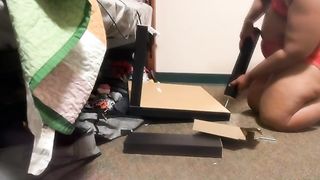 School ladyboy builds table