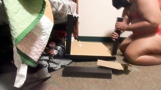 School ladyboy builds table