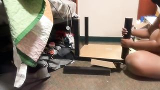 School ladyboy builds table