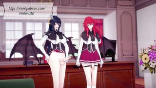 DxD - Rias and Akeno futas masculine taker POINT OF VIEW