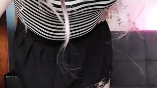 She-creature Massive Arse Mini Miniskirt White Gams From the rear Boinking Torrid T-model