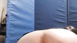 Femboy Sissy pounds arse with machine