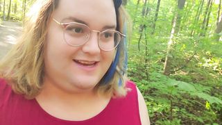 Sissy Trans Hazel Splashes Her Nads in the Woods!
