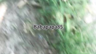 红色抽绳波点上衣黑丝高跟田野露出