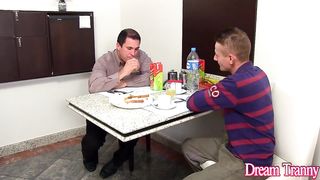 DESIRE T-MODEL - Tgirl Mariana Lins Pummeled From Both Completes (Fortunate guys)