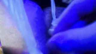 FTM emptying a total rubber into his cunny