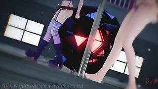 MMD R18 Naked Pinkish Misaka And Aylin - Elect 1097